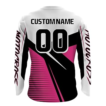 Amazon.com: Pink Motocross Jersey Upf30+ Personalized Dirt